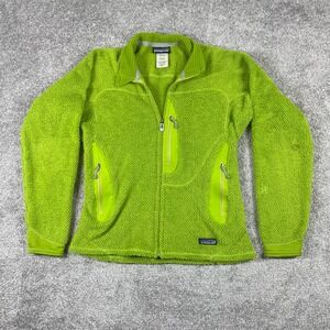 Patagonia R2 Jacket Womens Small Regulator Grid Fleece Full Zip Lime Green